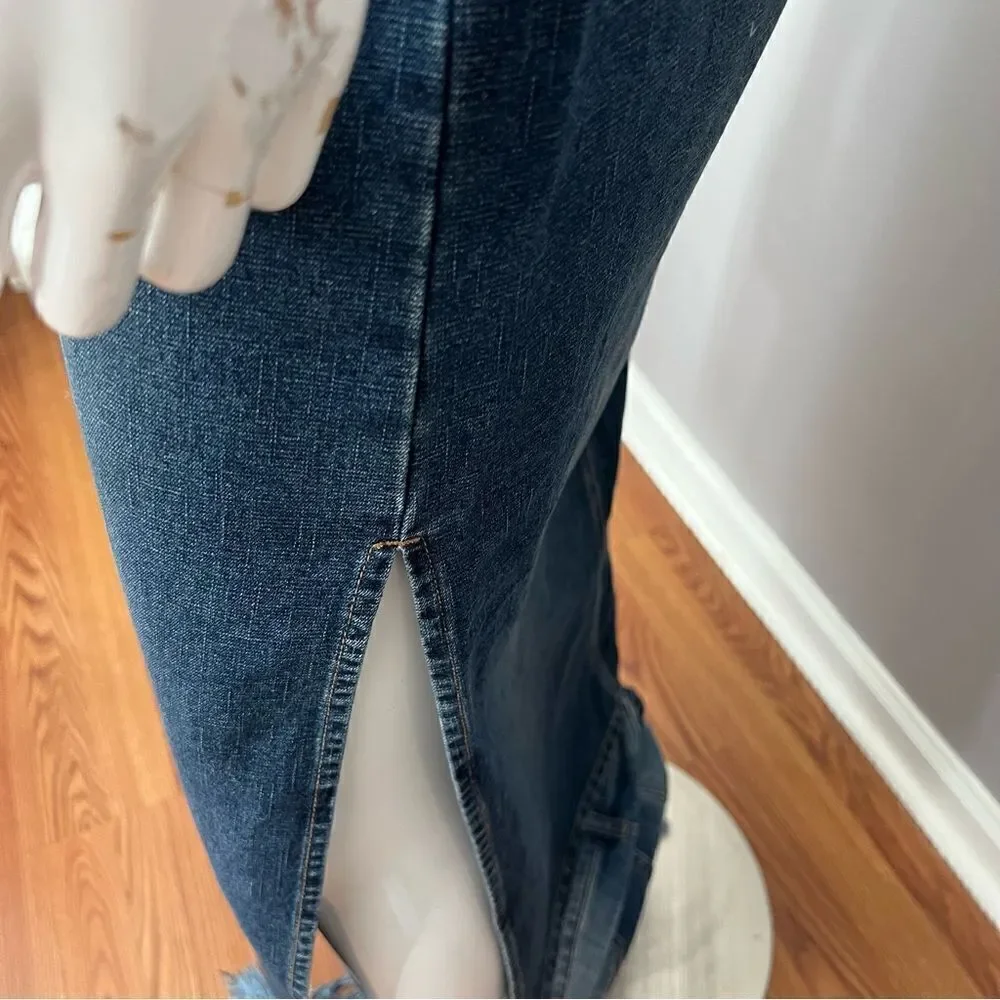 Vintage‎ Y2K Squeeze by Stephen Hardy side slit midi blue jean skirt - 9/10